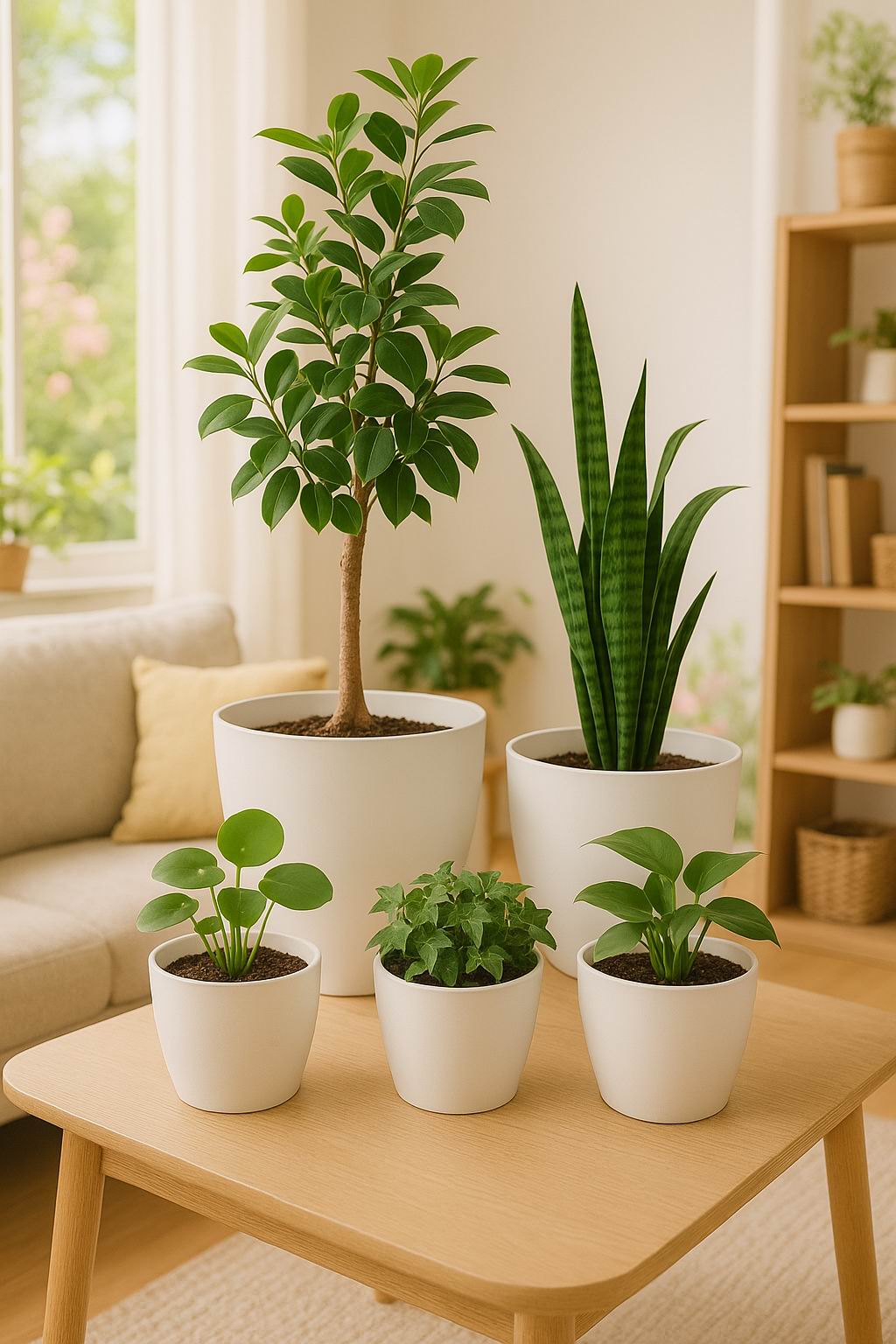 Florinia Matte Plastic Planter Set – 5 Sizes 10.7"/9.2"/7.9"/6.5"/5.4" ( without plants )