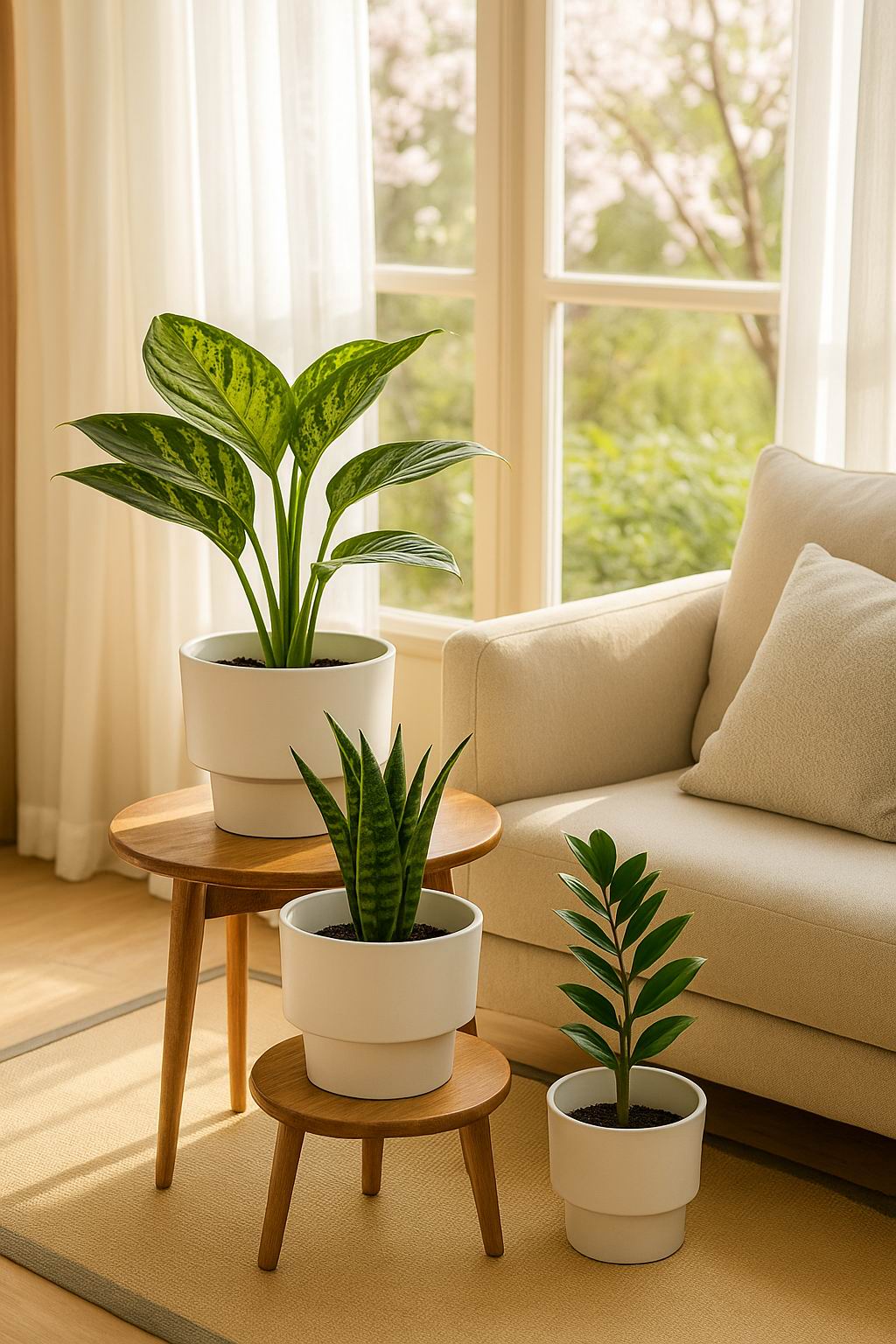 Florinia Elevated Base Plastic Planter Set – 3 Sizes 10.3‘’/8.3‘’/7.0‘’(without plants)
