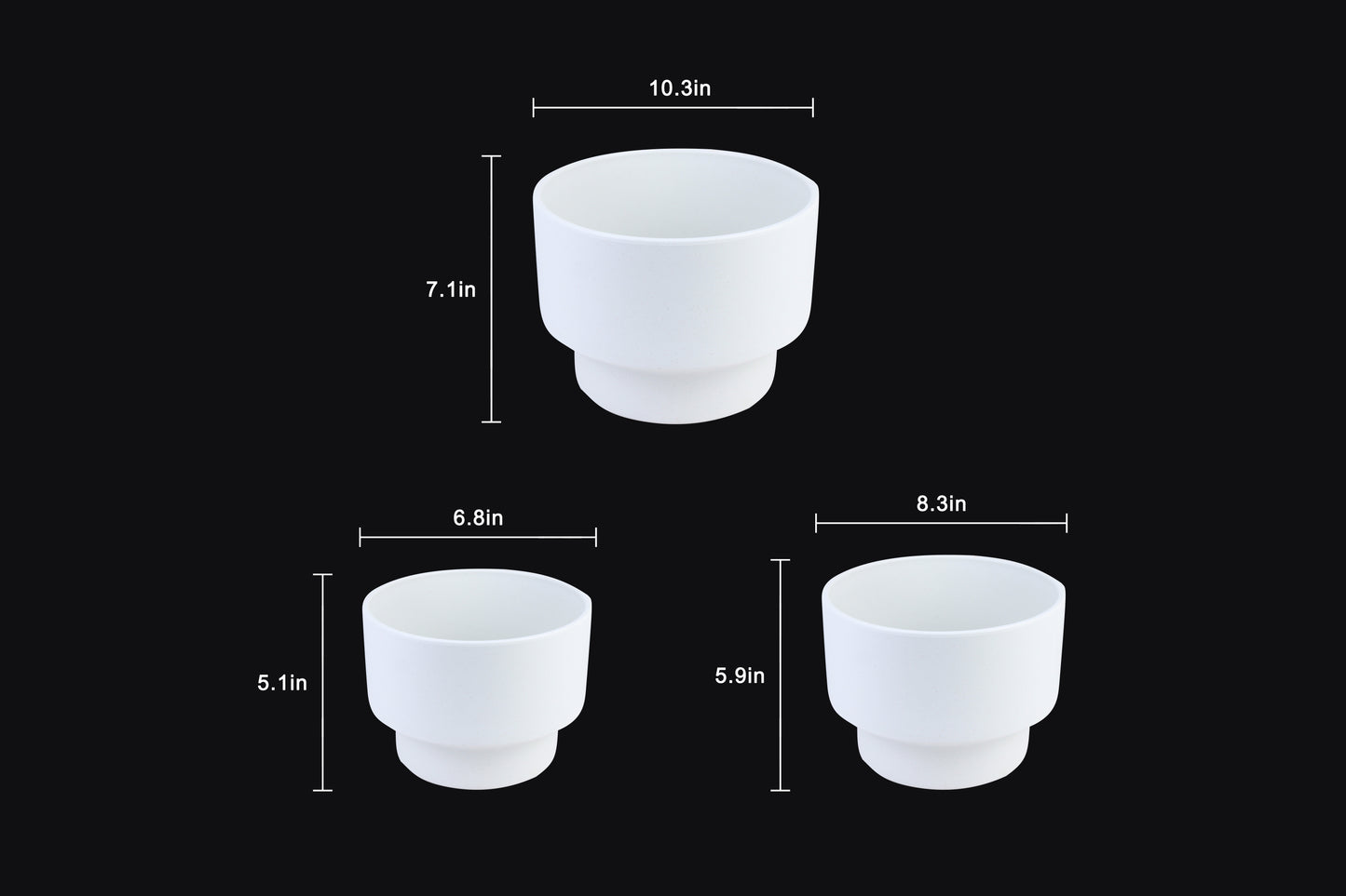 Florinia Elevated Base Plastic Planter Set – 3 Sizes 10.3‘’/8.3‘’/7.0‘’(without plants)