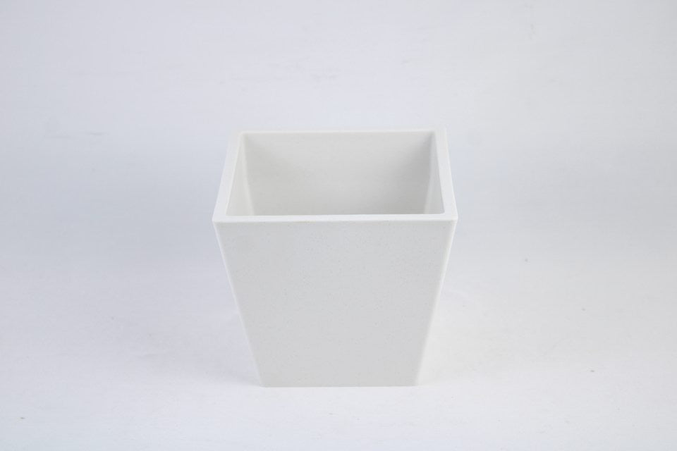 Florinia Square Tapered Planter Set – 3 Sizes 8.1"/6.6"/5.4" (Plastic, Matte Finish, Modern Neutrals) (without plants)
