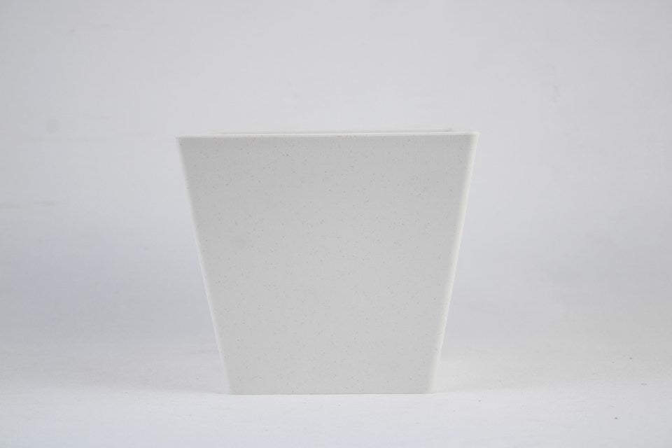 Florinia Square Tapered Planter Set – 3 Sizes 8.1"/6.6"/5.4" (Plastic, Matte Finish, Modern Neutrals) (without plants)
