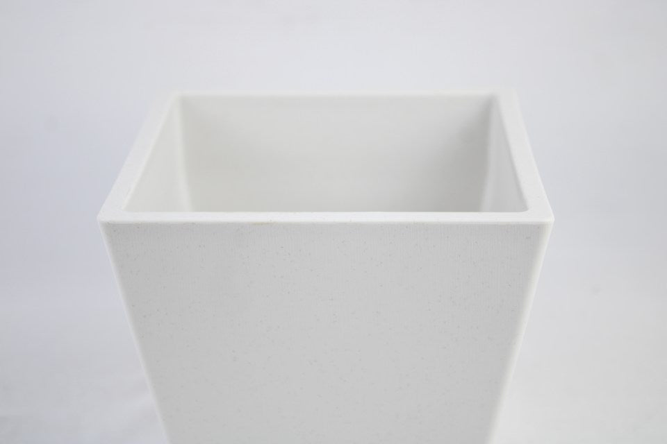 Florinia Square Tapered Planter Set – 3 Sizes 8.1"/6.6"/5.4" (Plastic, Matte Finish, Modern Neutrals) (without plants)