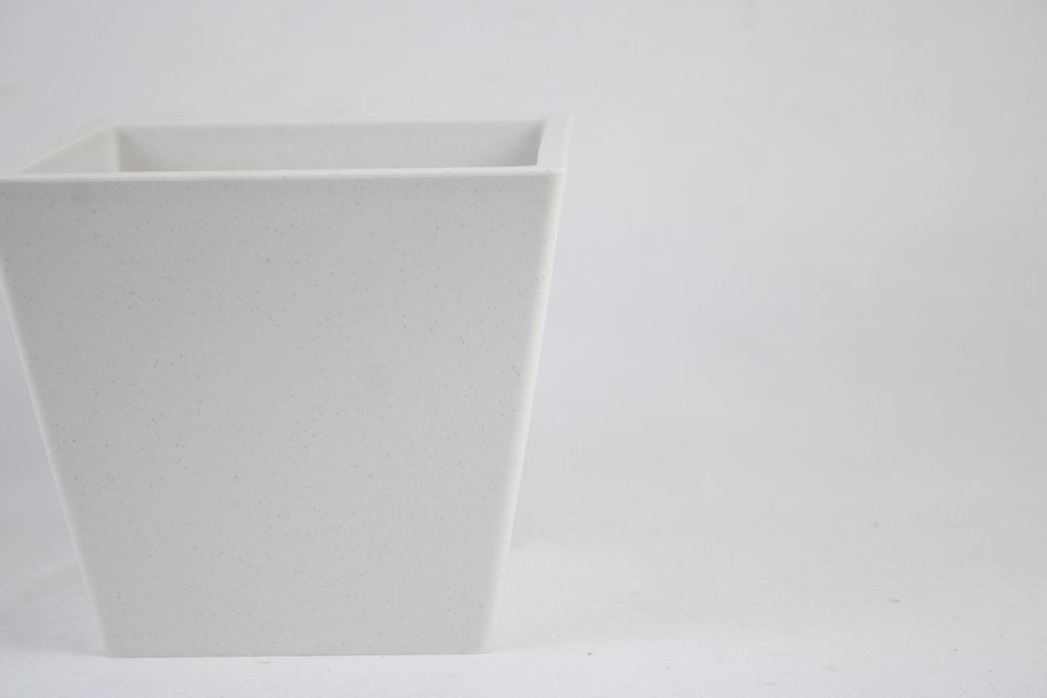 Florinia Square Tapered Planter Set – 3 Sizes 8.1"/6.6"/5.4" (Plastic, Matte Finish, Modern Neutrals) (without plants)