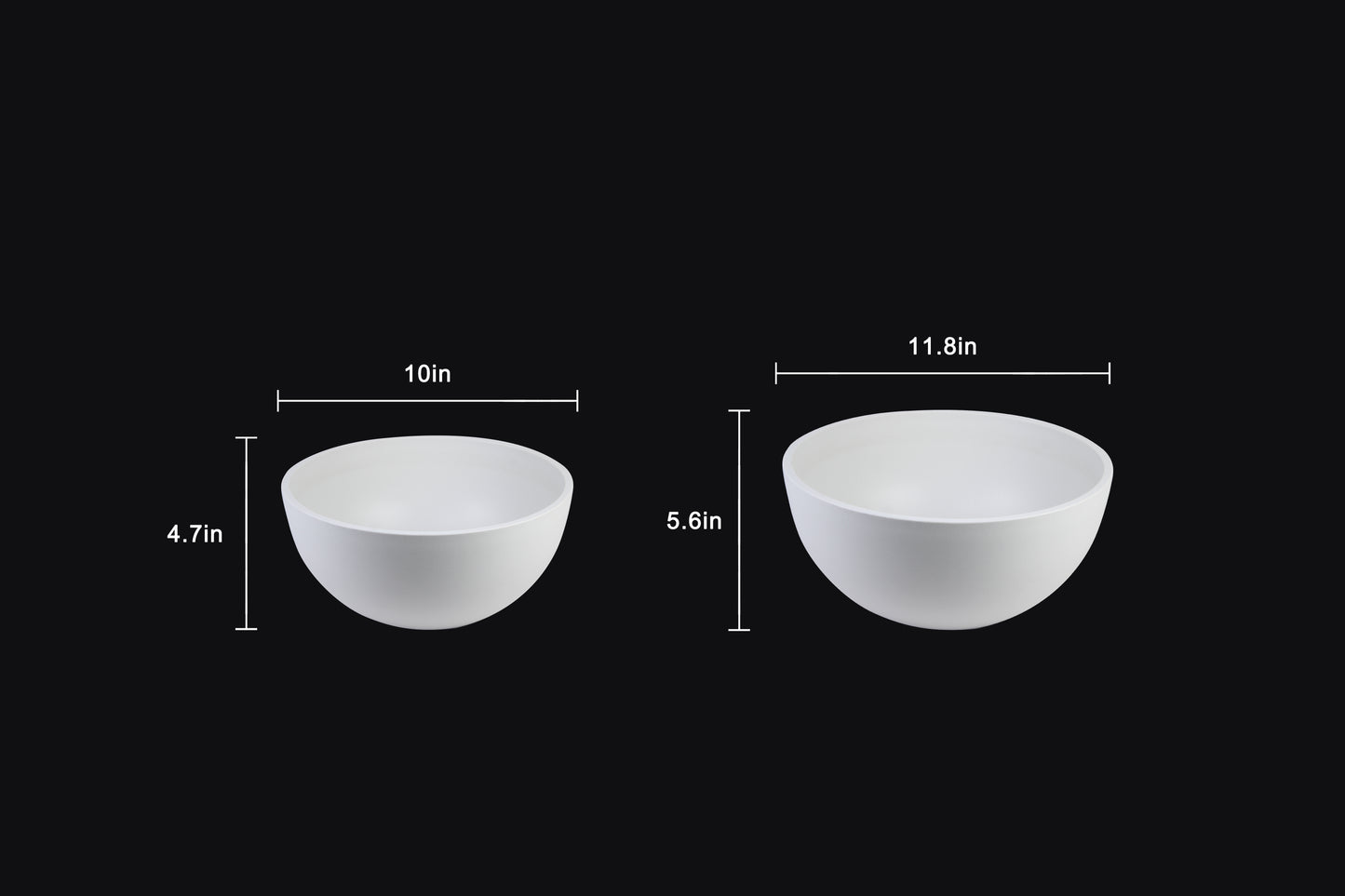 Florinia Plastic Matte Finish Bowl Planter Set – 2 Sizes 11.8"/10" (without plants)