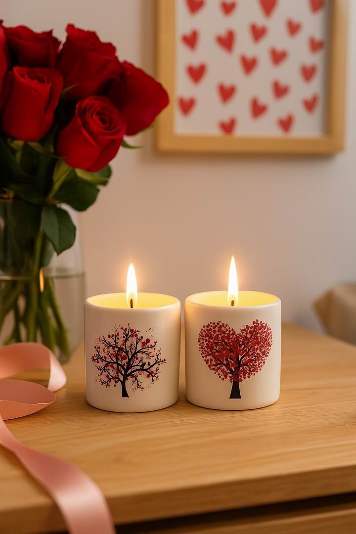 Romantic Tree Ceramic Scented Candle Set – Love Edition (set of 2pcs)