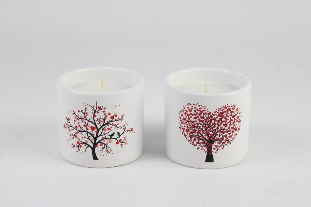 Romantic Tree Ceramic Scented Candle Set – Love Edition (set of 2pcs)