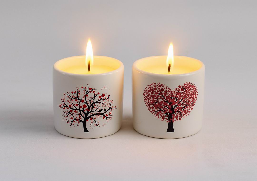 Romantic Tree Ceramic Scented Candle Set – Love Edition (set of 2pcs)