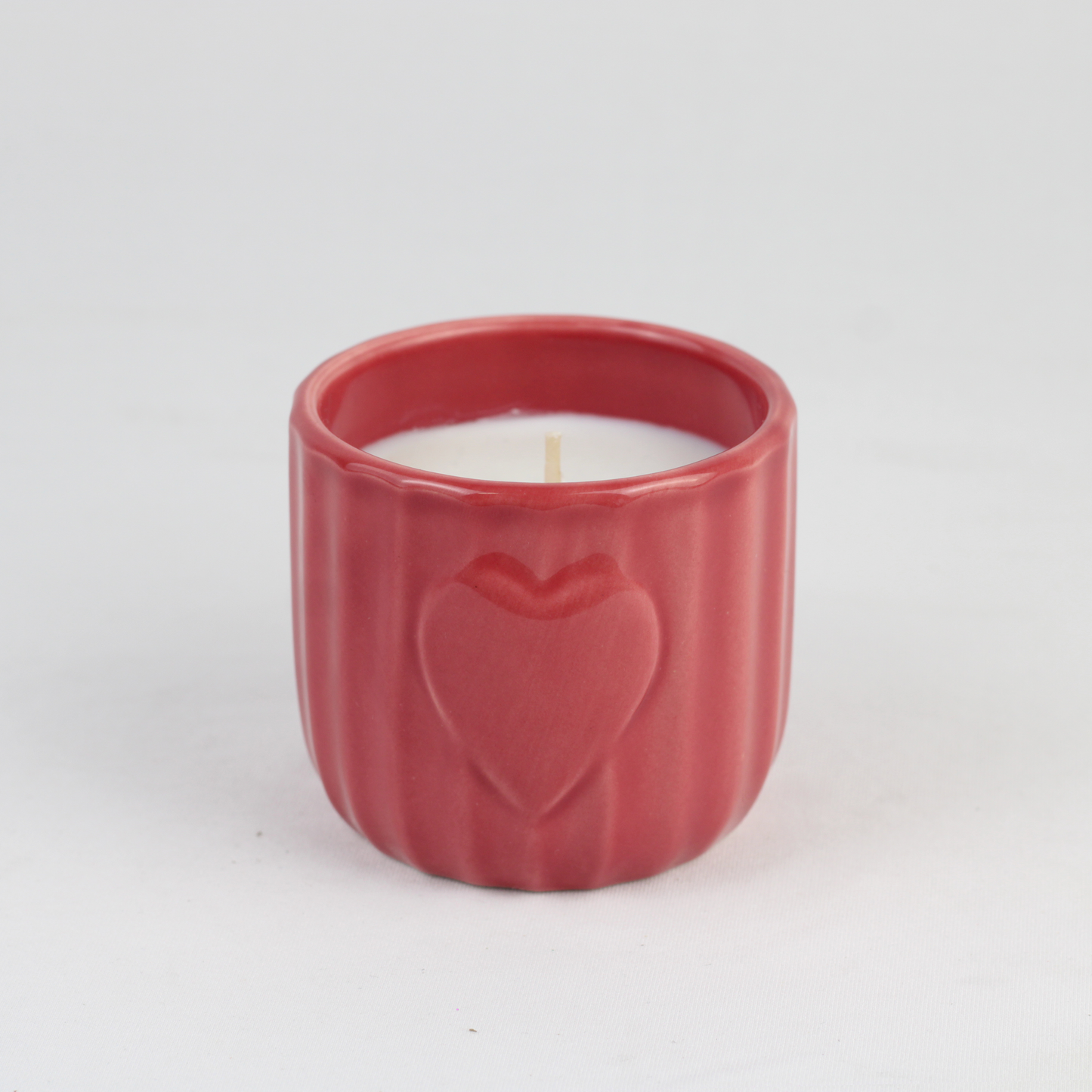 Embossed Heart Ceramic Scented Candle Set – Blush & Scarlet (set of 2pcs)
