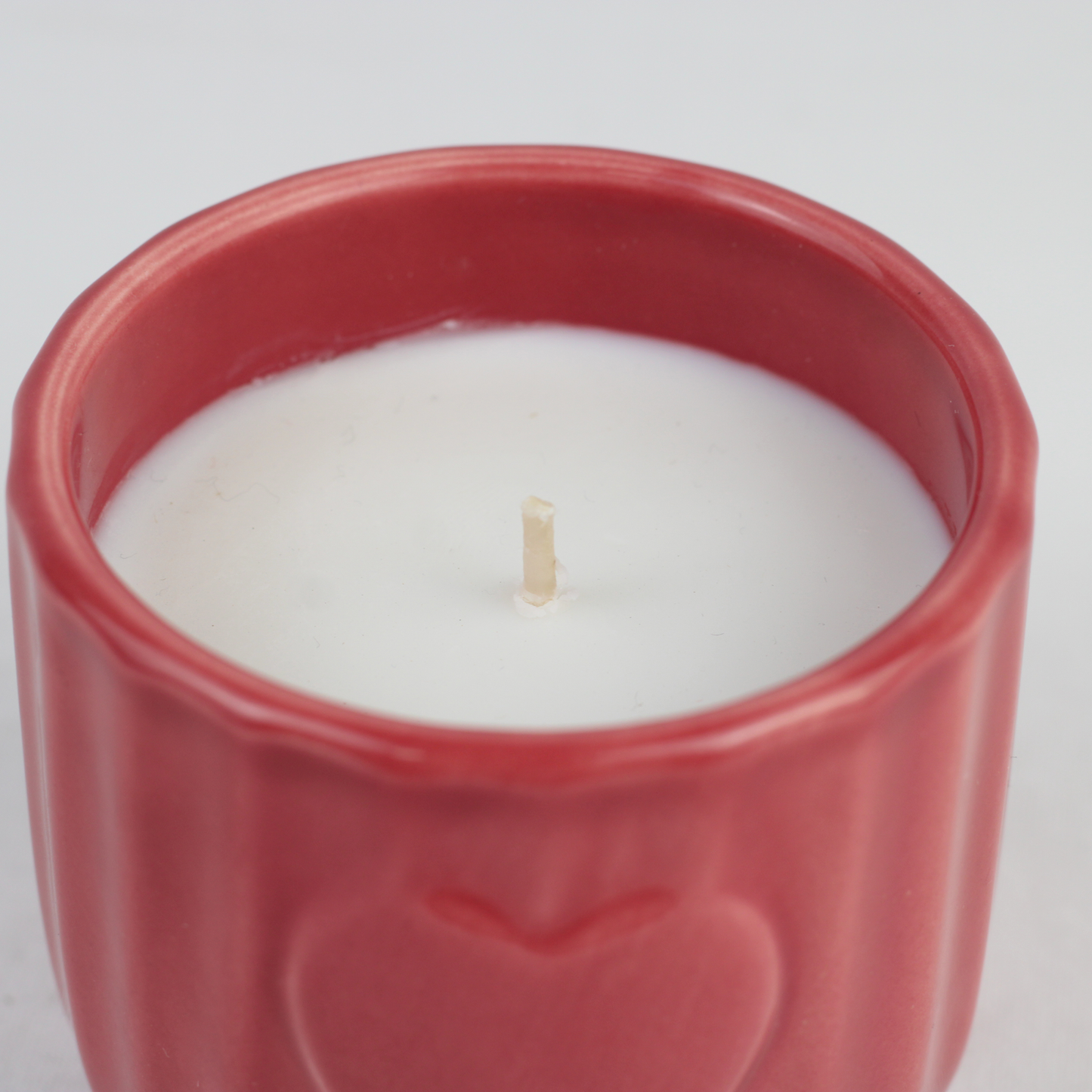 Embossed Heart Ceramic Scented Candle Set – Blush & Scarlet (set of 2pcs)