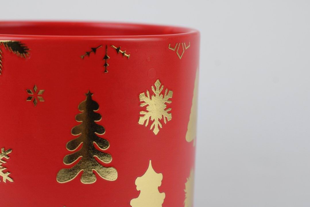 Gold Foil Christmas Ceramic Pot – Planter or Votive