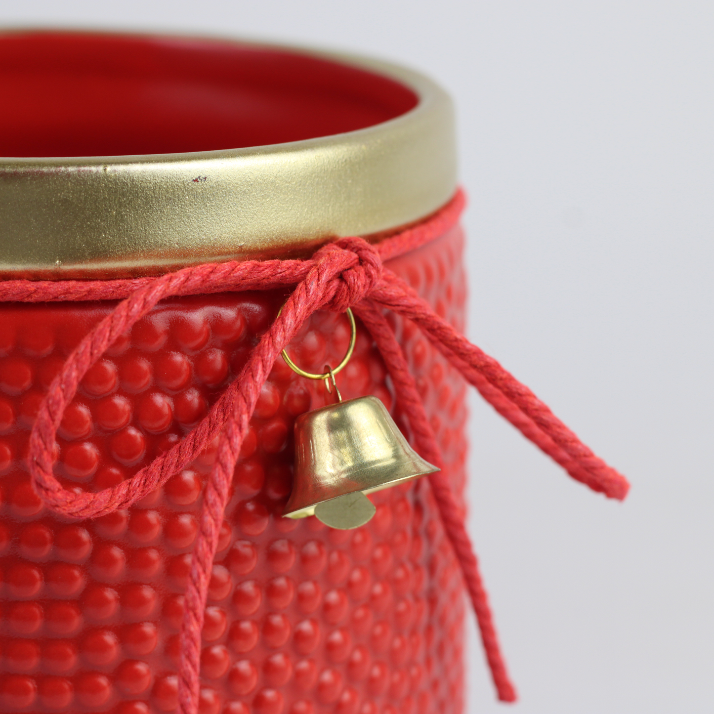 Holiday Bell Ceramic Pot – Textured Planter or Votive