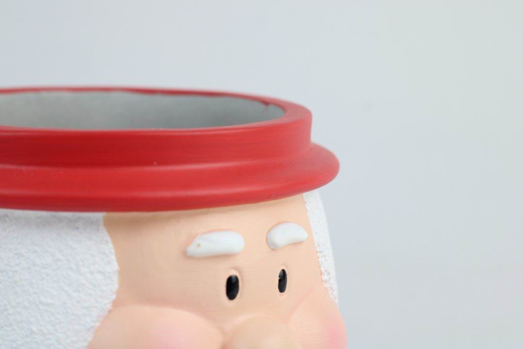 Santa & Snowman Concrete Holiday Pot – Planter or Votive