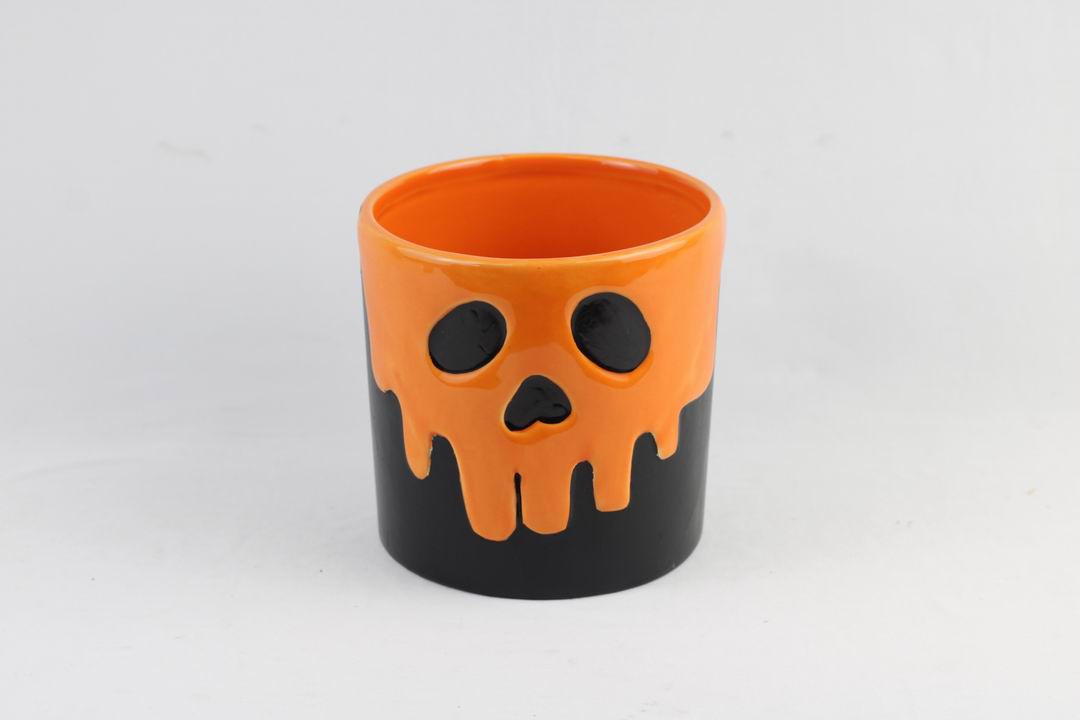 Halloween Skull Drip Ceramic Flower Pot (dual-purpose)
