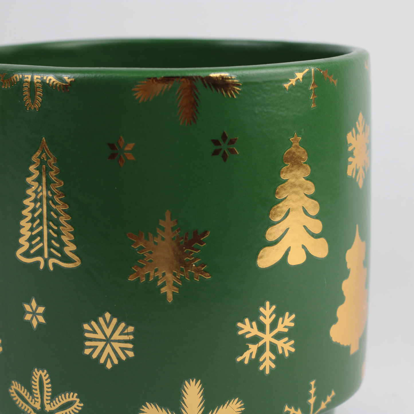Gold Foil Christmas Ceramic Pot – Planter or Votive