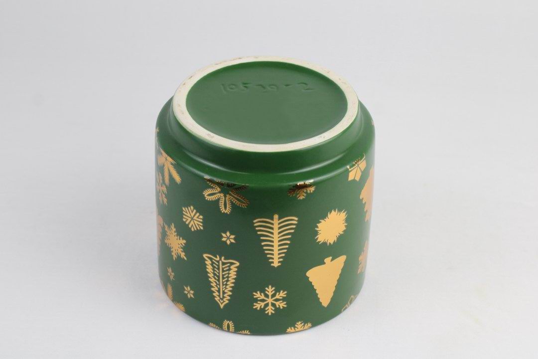 Gold Foil Christmas Ceramic Pot – Planter or Votive