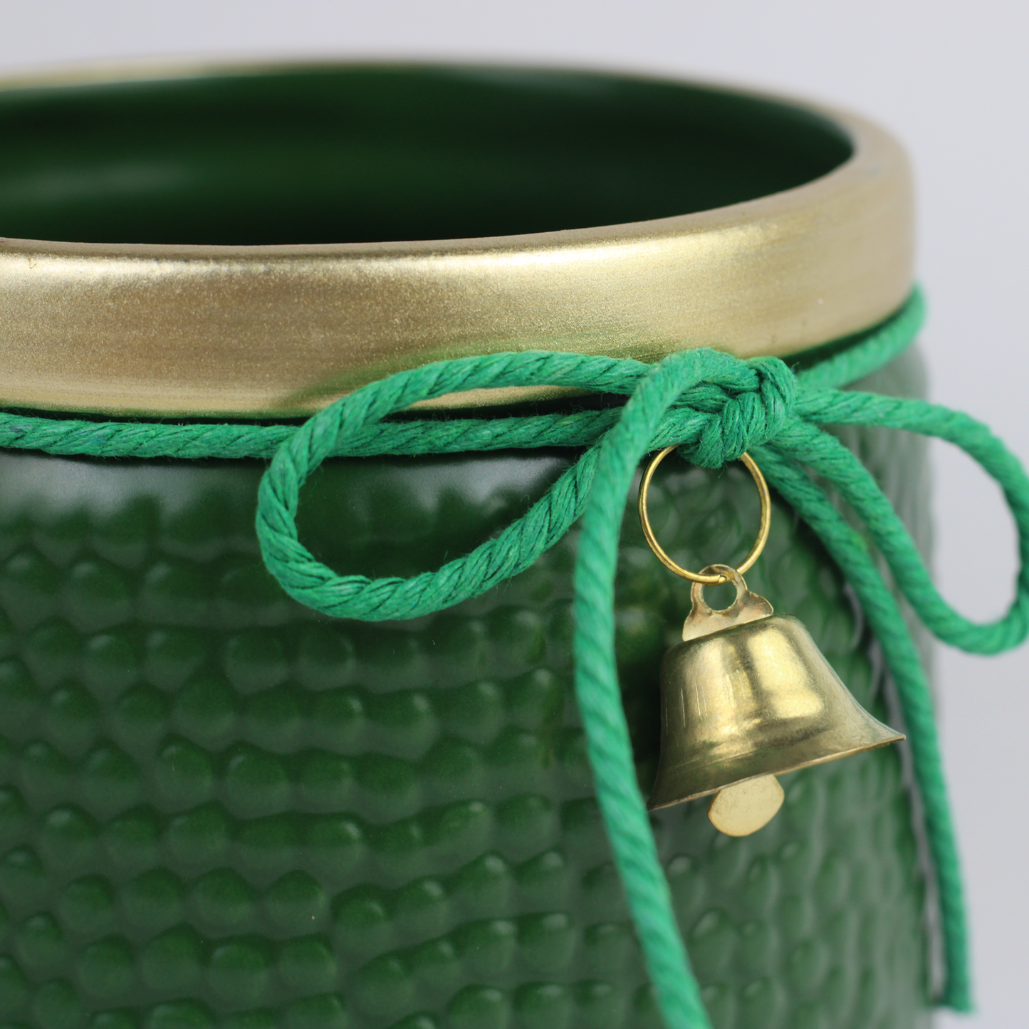 Holiday Bell Ceramic Pot – Textured Planter or Votive