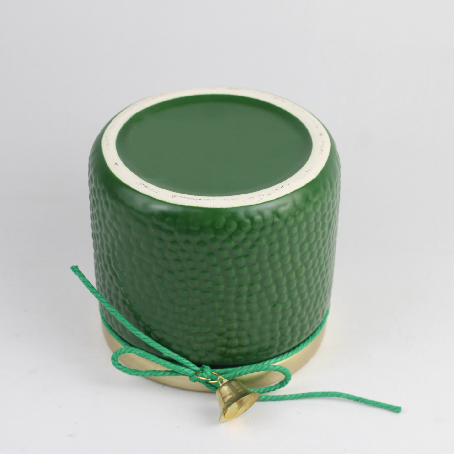 Holiday Bell Ceramic Pot – Textured Planter or Votive