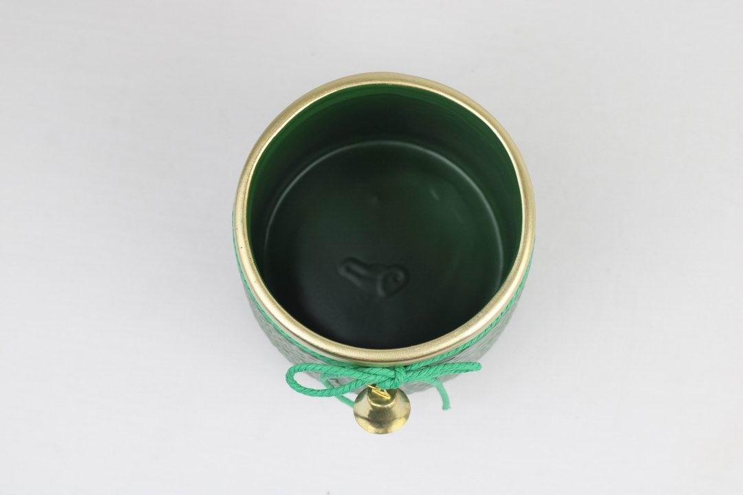 Holiday Bell Ceramic Pot – Textured Planter or Votive