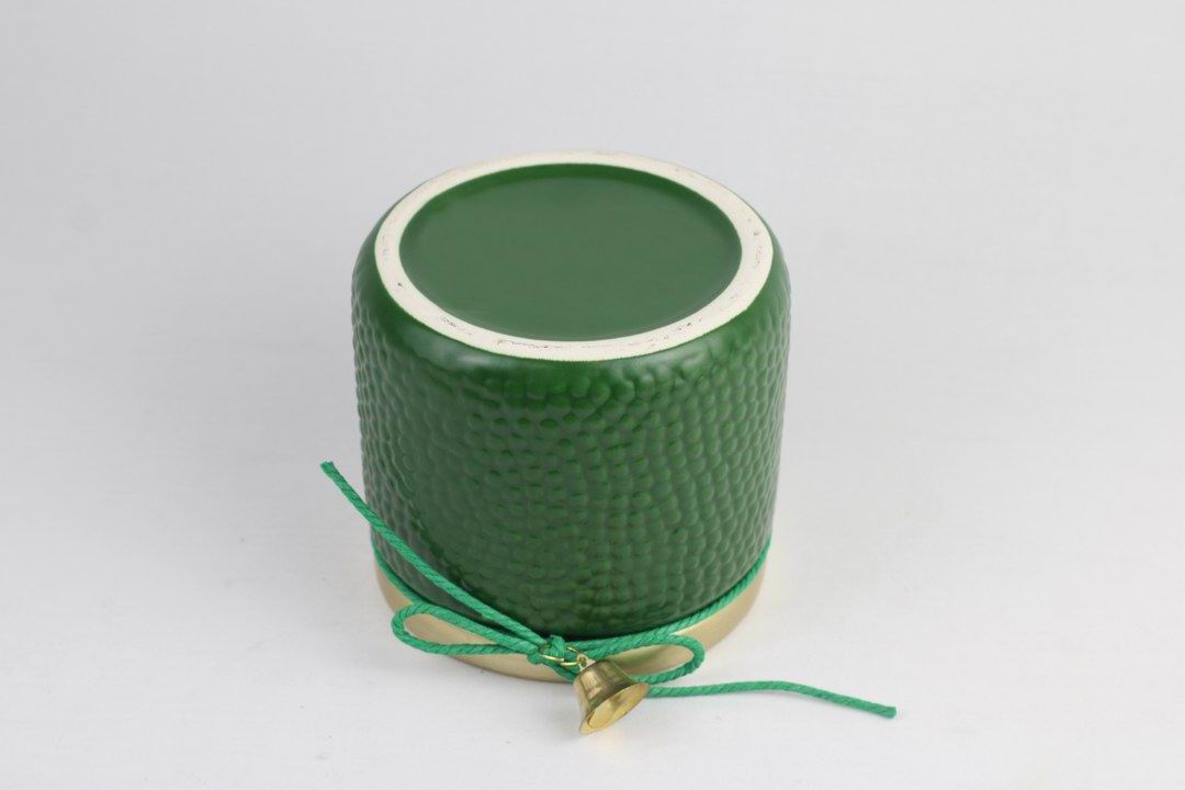 Holiday Bell Ceramic Pot – Textured Planter or Votive