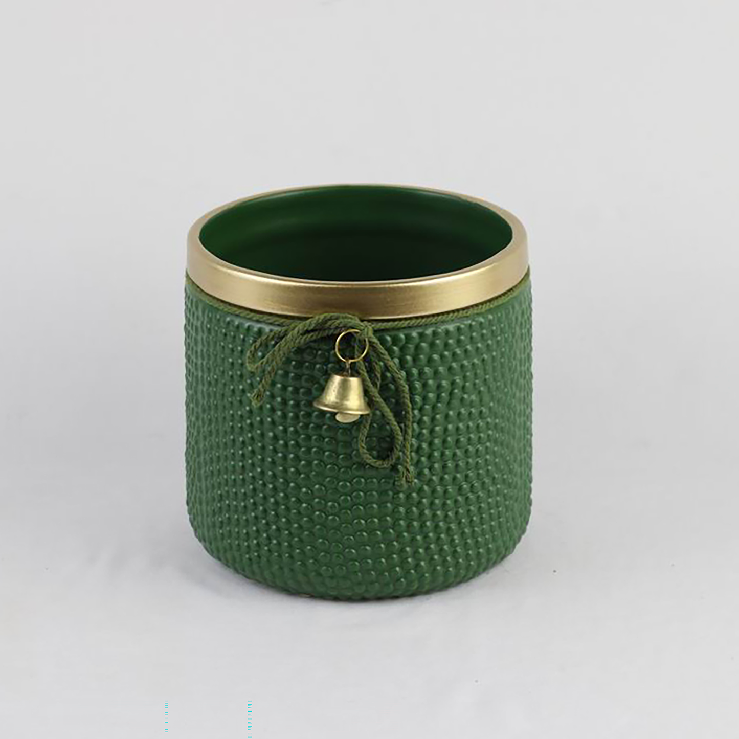 Holiday Bell Ceramic Pot – Textured Planter or Votive
