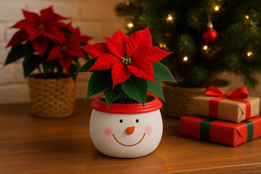 Santa & Snowman Concrete Holiday Pot – Planter or Votive