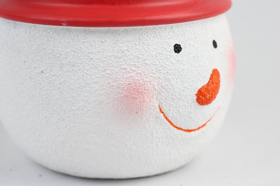 Santa & Snowman Concrete Holiday Pot – Planter or Votive