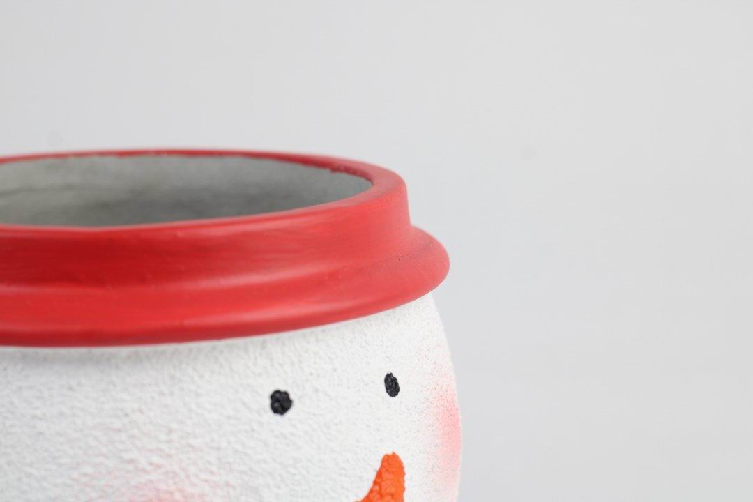 Santa & Snowman Concrete Holiday Pot – Planter or Votive