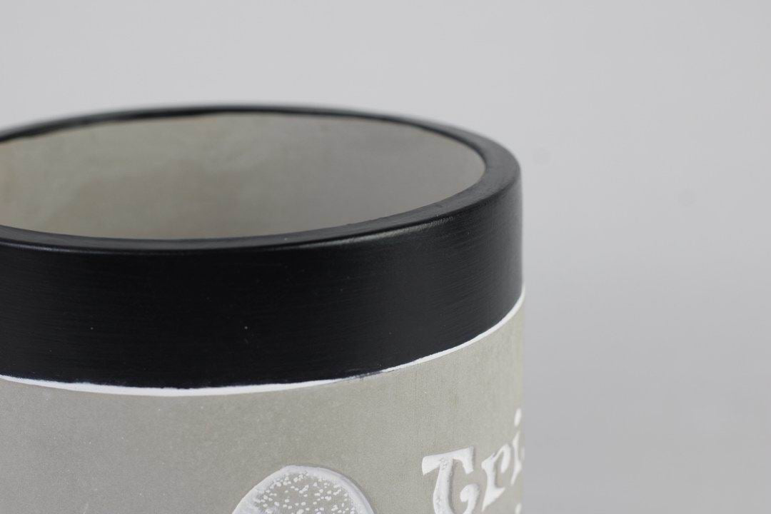 “Trick or Treat” Concrete Pot with Ghost Motif – Planter or Votive