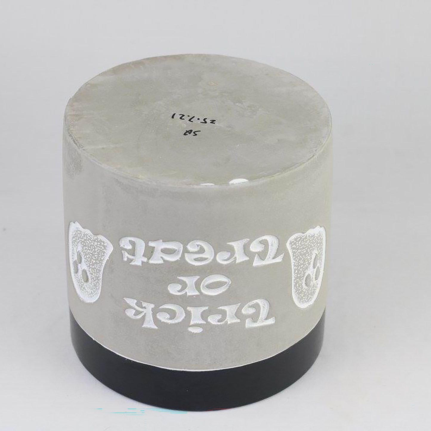 “Trick or Treat” Concrete Pot with Ghost Motif – Planter or Votive