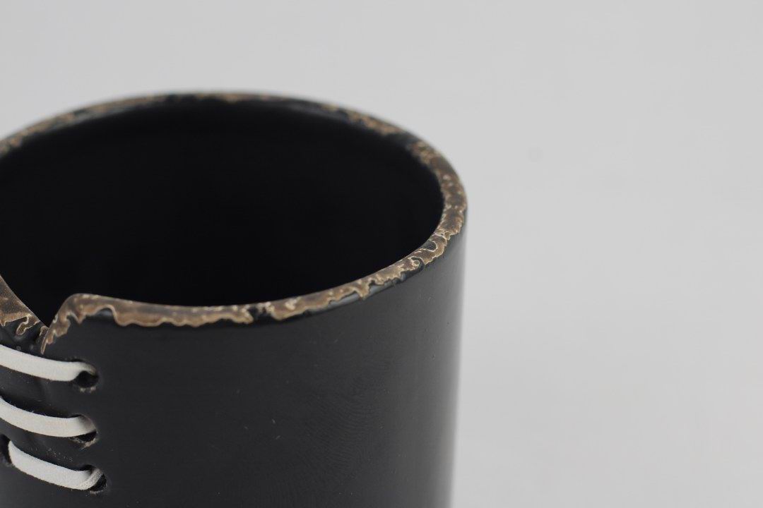 Spiderweb Stitch Ceramic Pot – Halloween Planter or Votive