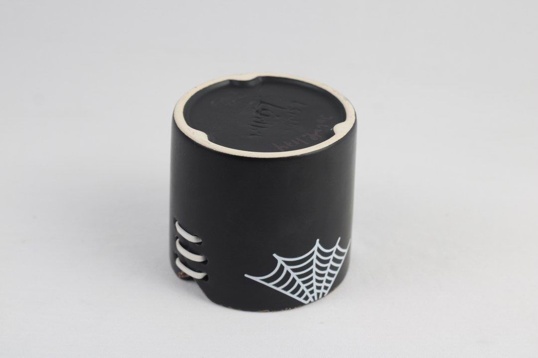 Spiderweb Stitch Ceramic Pot – Halloween Planter or Votive