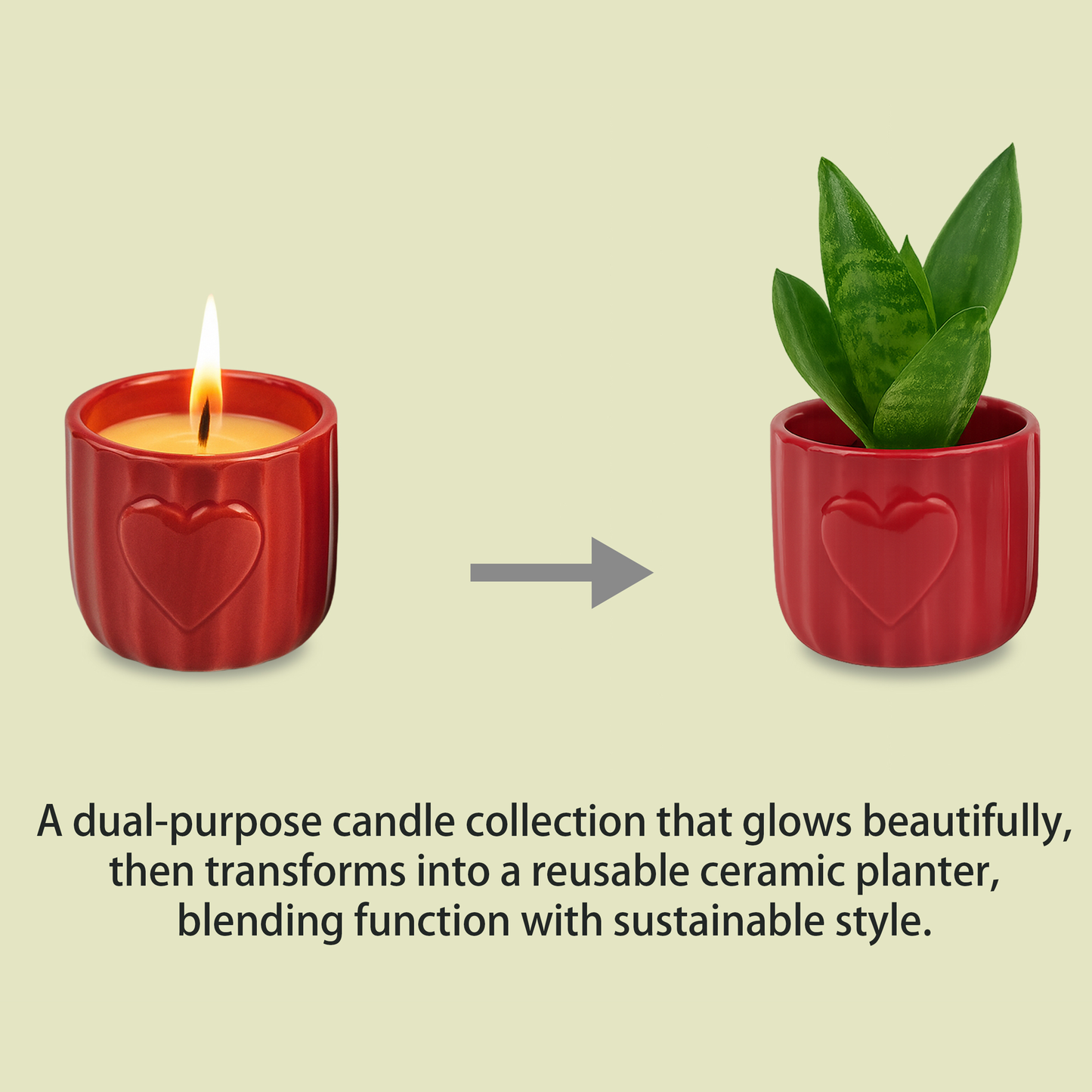 Embossed Heart Ceramic Scented Candle Set – Blush & Scarlet (set of 2pcs)