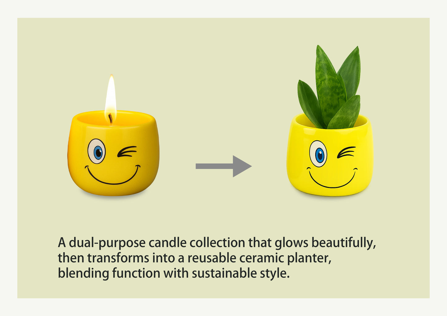Dual-Purpose Ceramic Candle Holder – Sage Glazed (set of 2pcs)