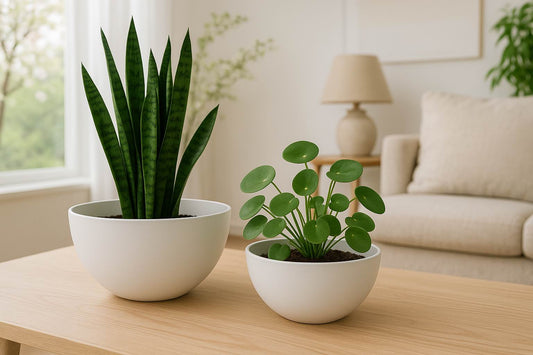 Florinia Plastic Matte Finish Bowl Planter Set  – 2 Sizes 11.8"/10" (without plants）