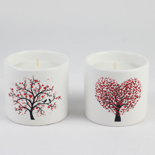 Romantic Tree Ceramic Scented Candle Set – Love Edition (set of 2pcs)