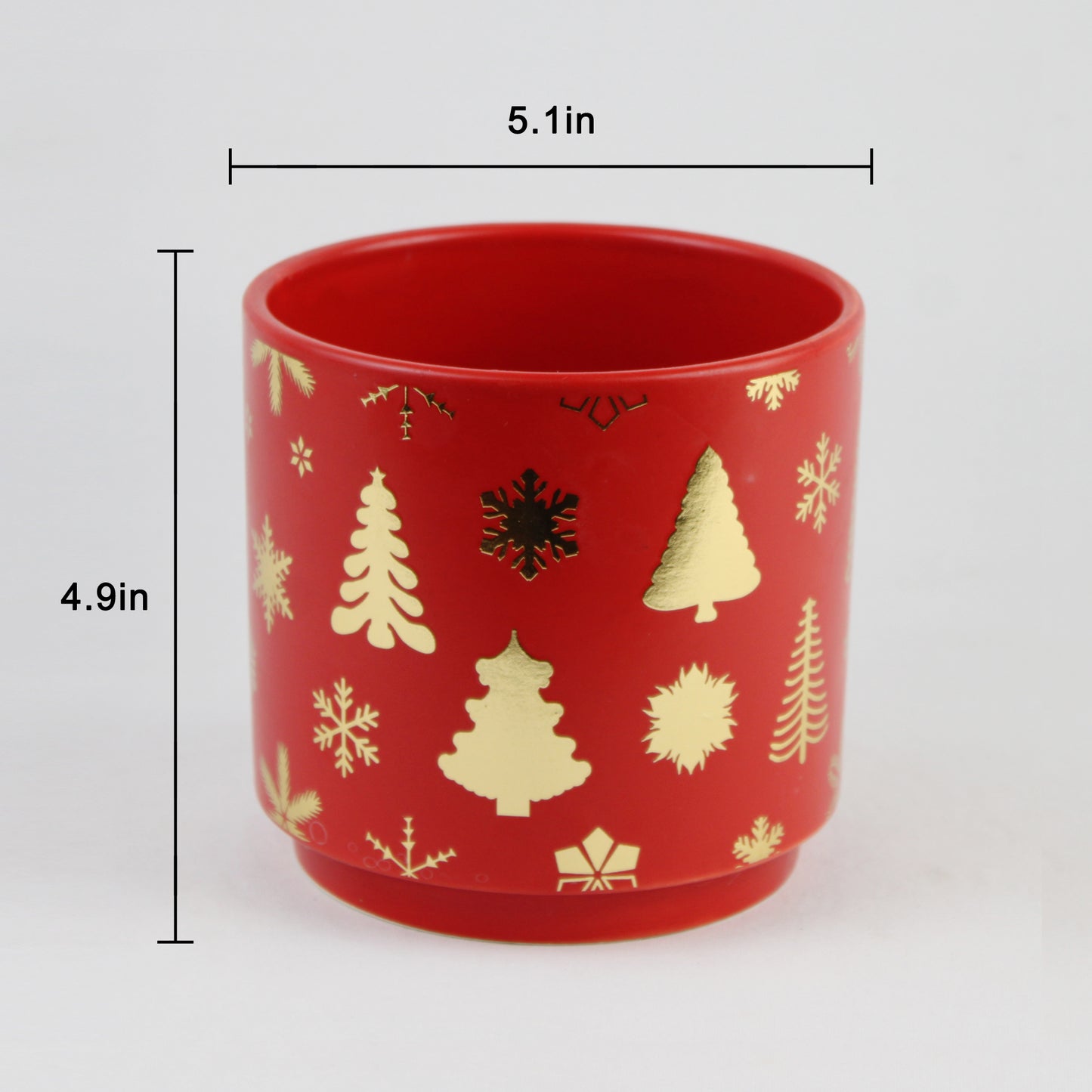 Christmas Ceramic Planter – Single Piece (Red or Green) – Festive Holiday Tree Design