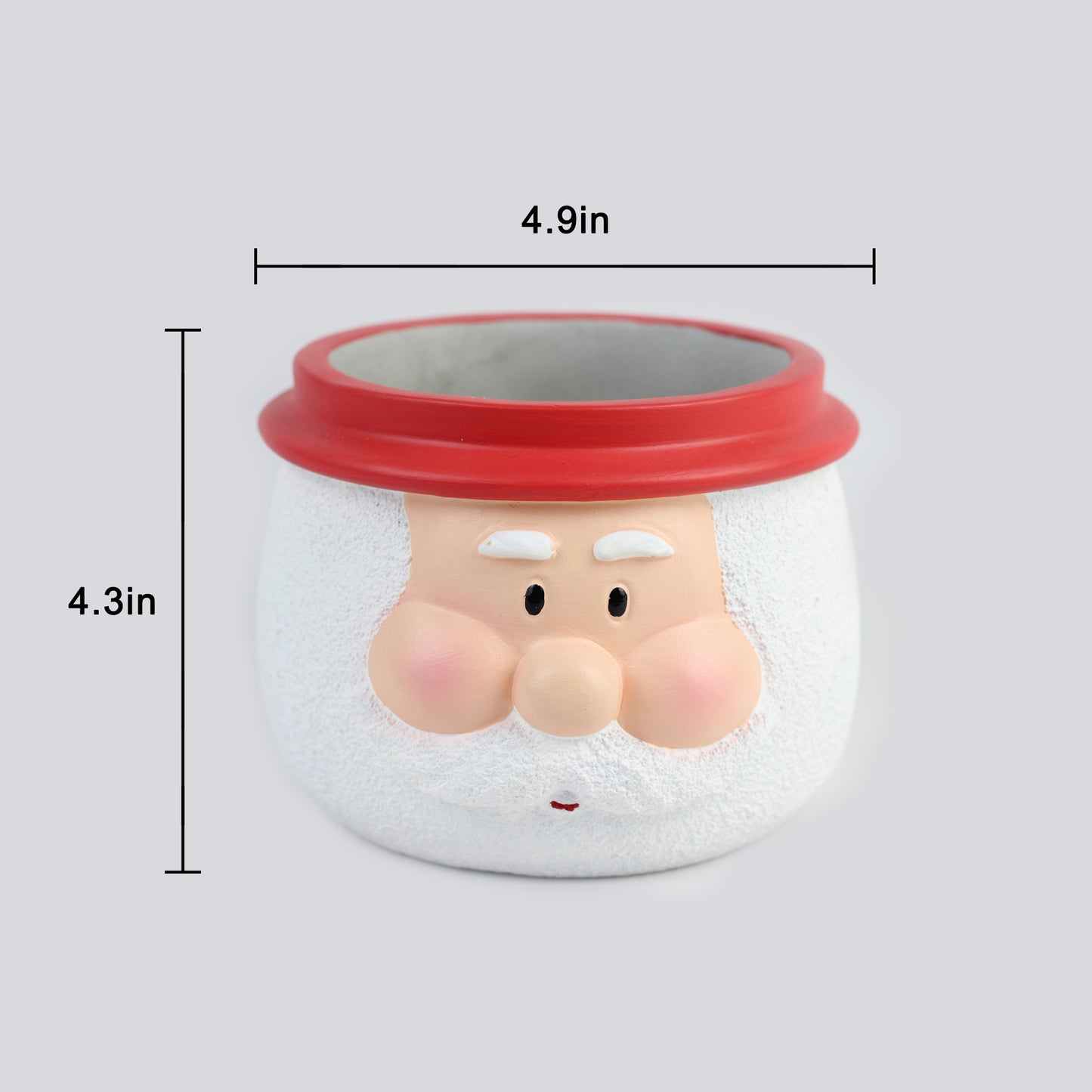 Santa or Snowman Christmas Planter – Single Piece – Festive Cement Holiday Pot