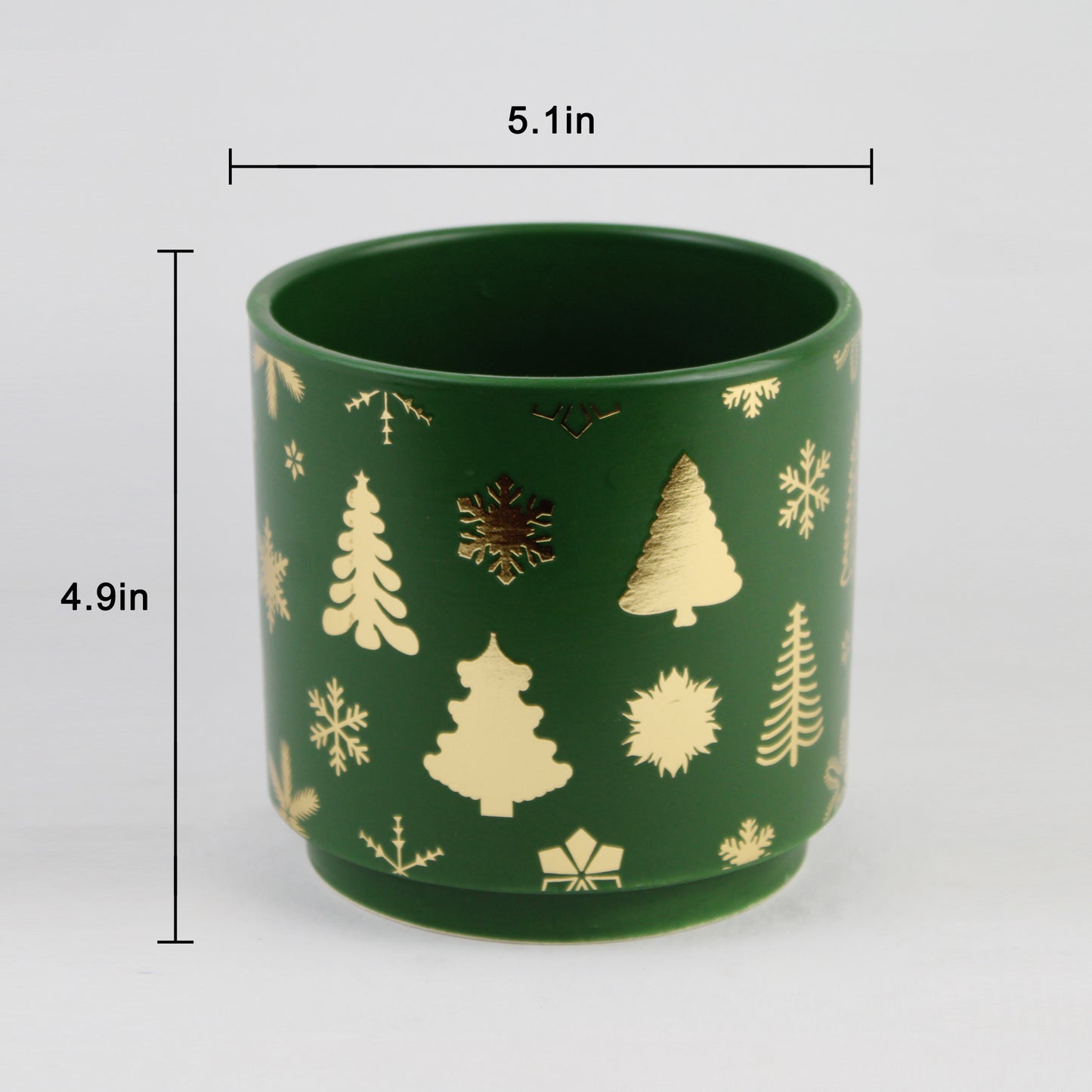 Christmas Ceramic Planter – Single Piece (Red or Green) – Festive Holiday Tree Design