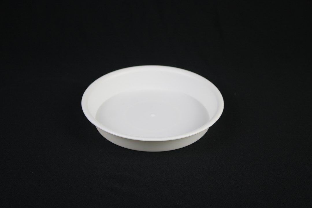 3-Piece White Plastic Decoration Plate Round Set