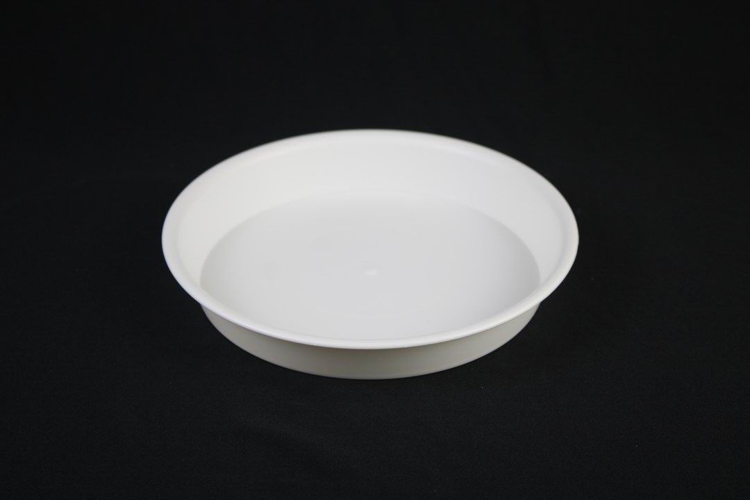 3-Piece White Plastic Decoration Plate Round Set