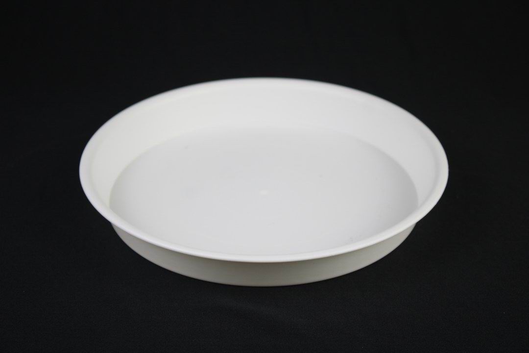 3-Piece White Plastic Decoration Plate Round Set