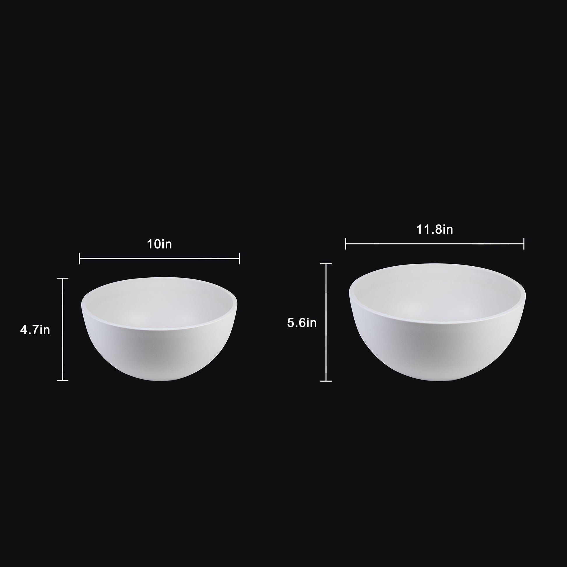 White Plastic Serving Bowls – Modern Minimalist Design
