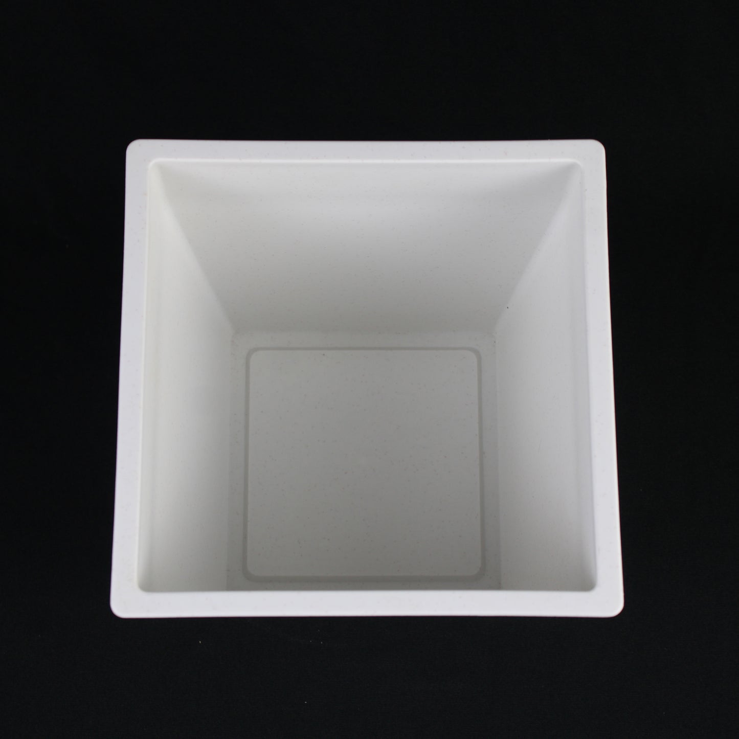 White Plastic Square Planter Pot Set – Modern Tapered Design