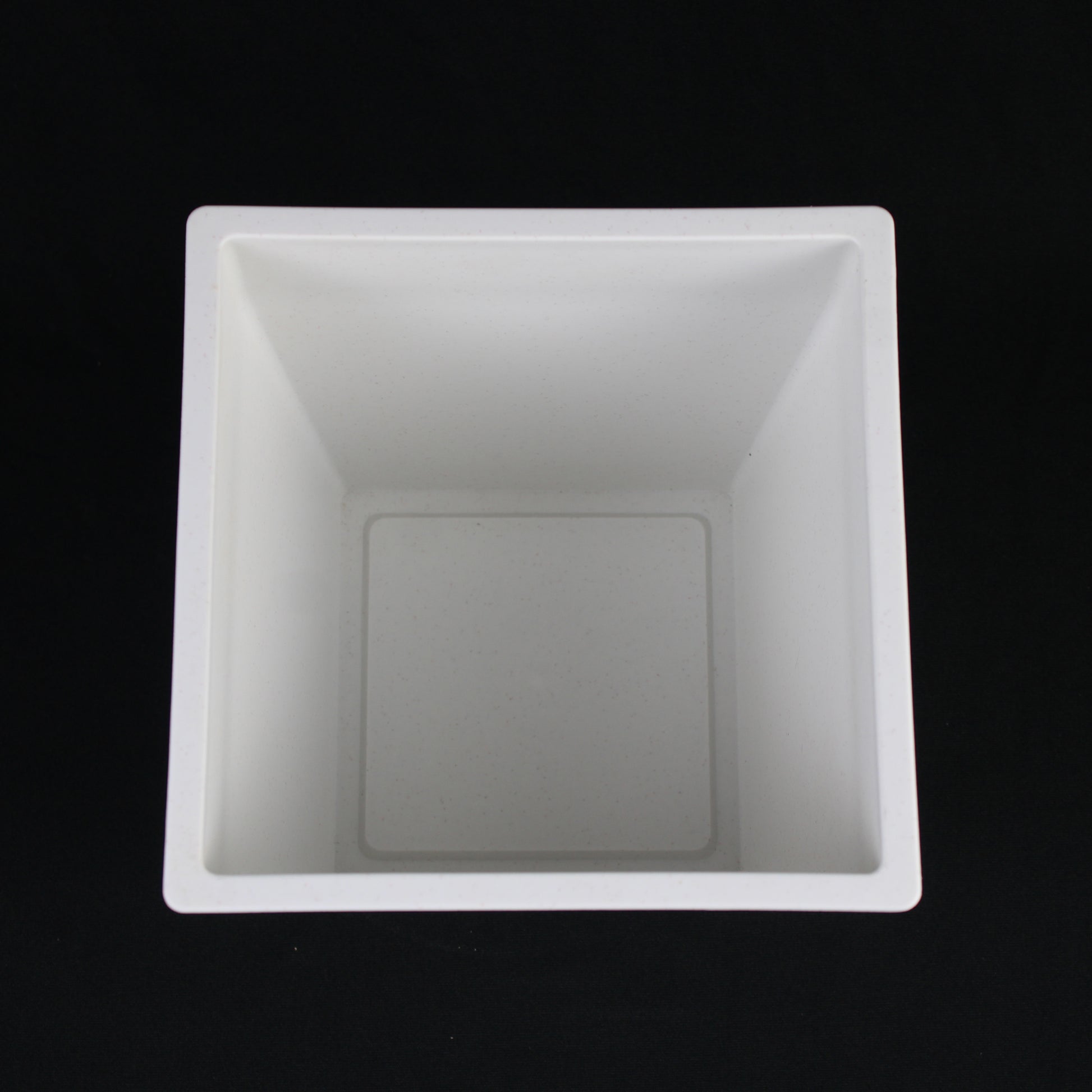 White Plastic Square Planter Pot Set – Modern Tapered Design